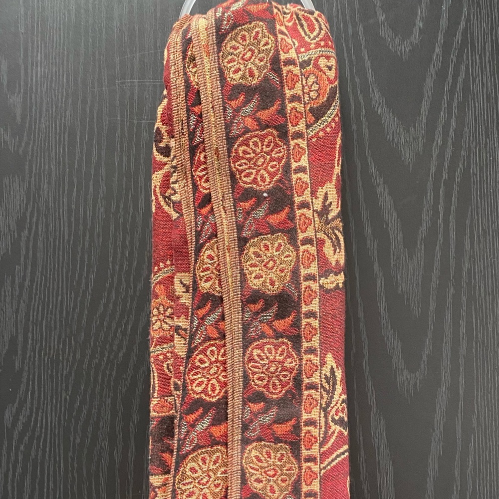 Paisley Floral Wrap/Scarf Red & Gold 67”x28”